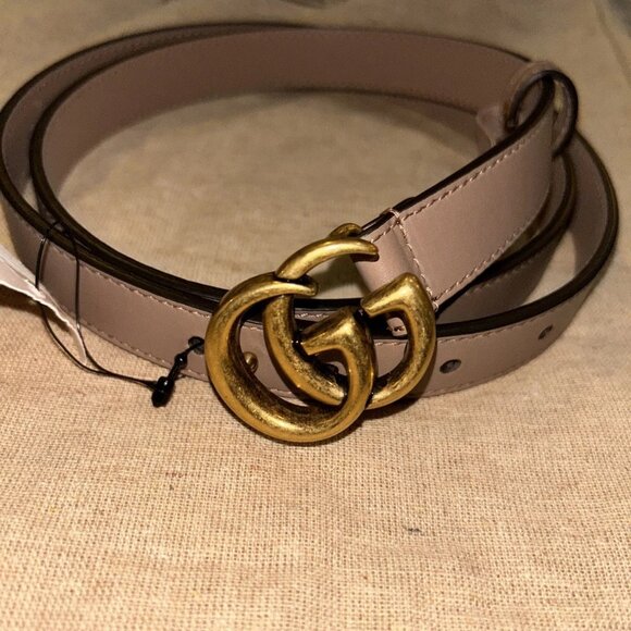 Gucci Leather Belt with Double G Buckle Size 110 - Picture 1 of 5